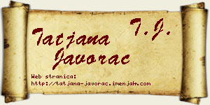 Tatjana Javorac vizit kartica